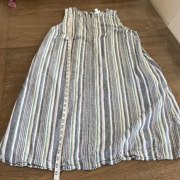 Liz Claiborne Dress Womens Plus Size 1X Striped Linen Cotton Pockets Knee Length - Picture 10 of 11